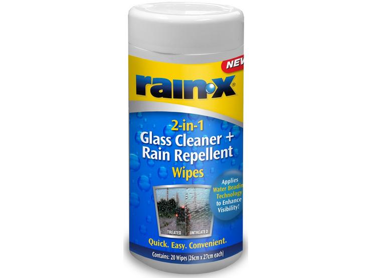 Rain-X 2-in-1 Glass Cleaner & Rain Repellent Wipes