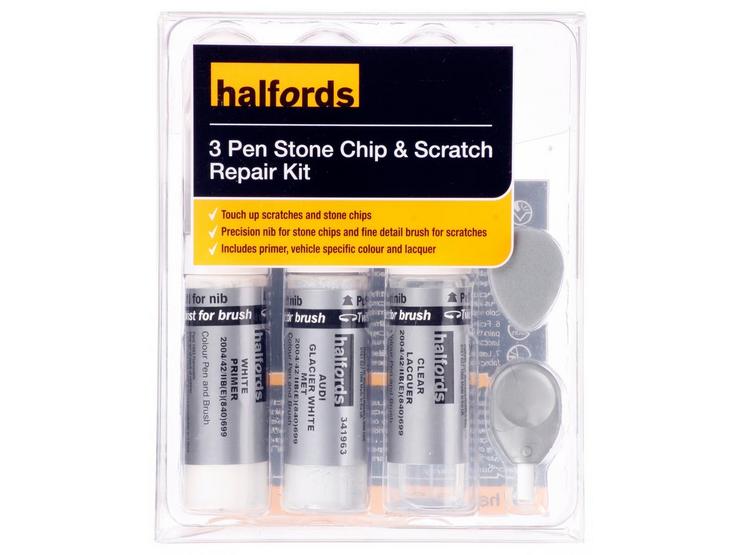Halfords Audi Glacier White Metallic Scratch & Chip Repair Kit