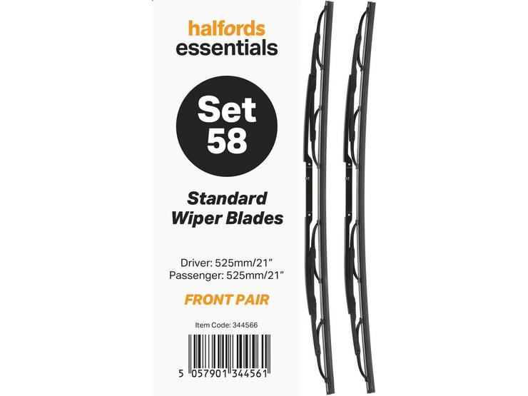 Halfords Essentials Wiper Blade Set 58