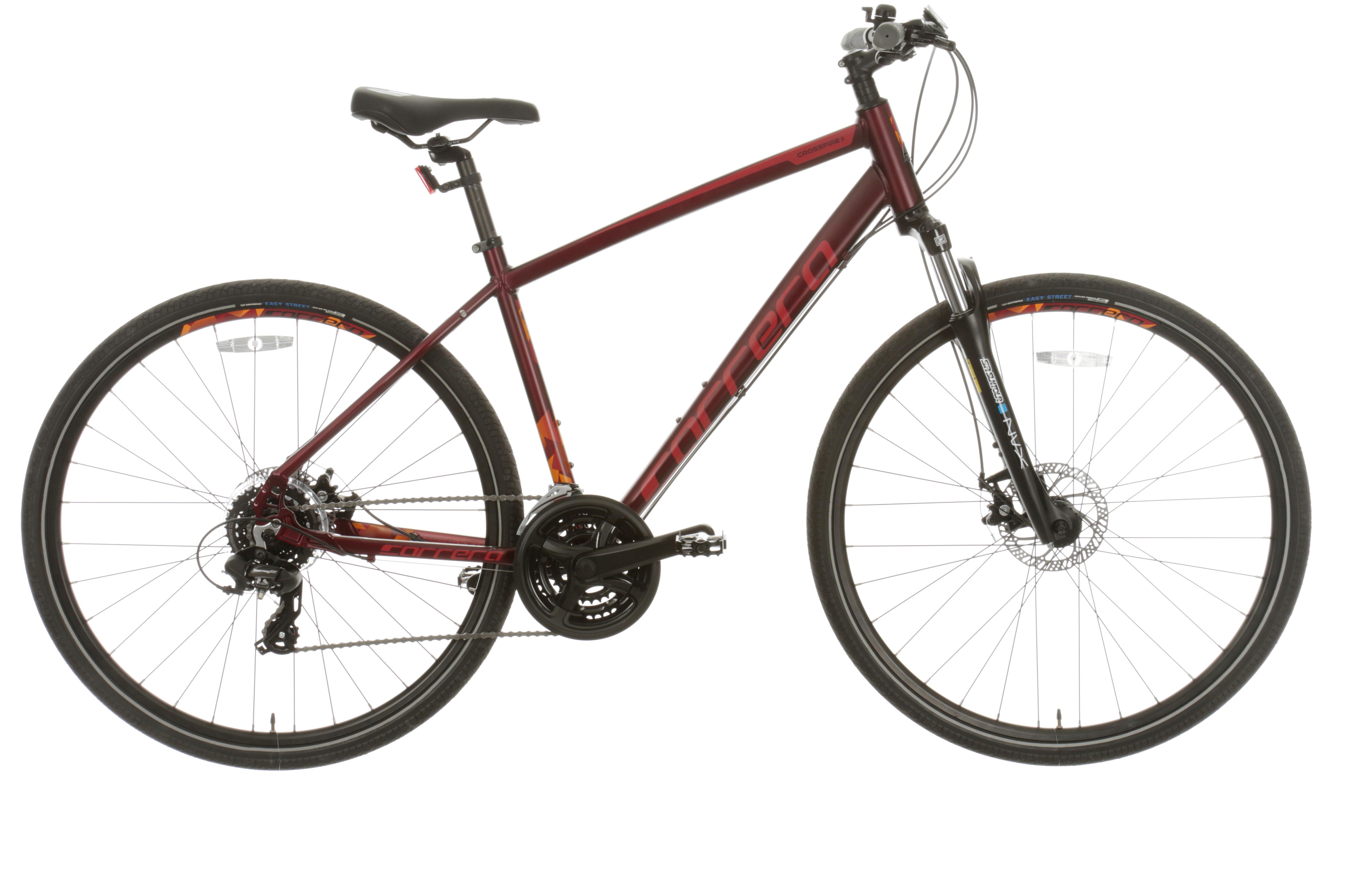 Carrera Crossfire Mens Hybrid Bike Red S, M, L Frames