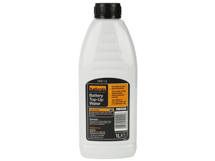 Halfords Battery Top-Up Water 1L