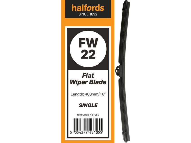 Halfords Flat Wiper Blade Single FW22
