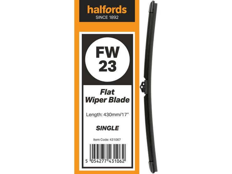 Halfords Flat Wiper Blade Single FW23
