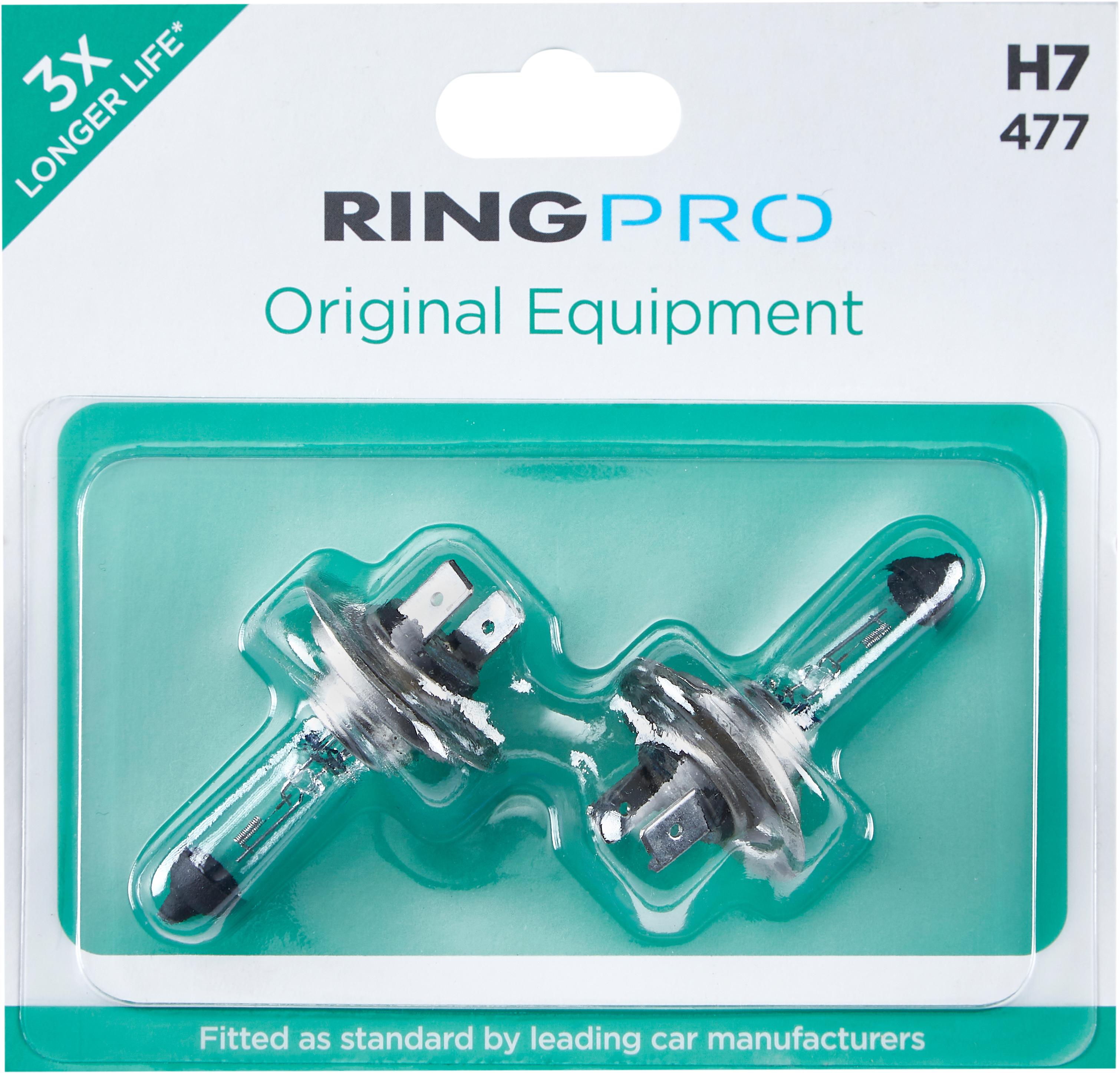 Ring Pro H7 477 Triple Life Car Headlight Bulb Twin Pack Halfords IE