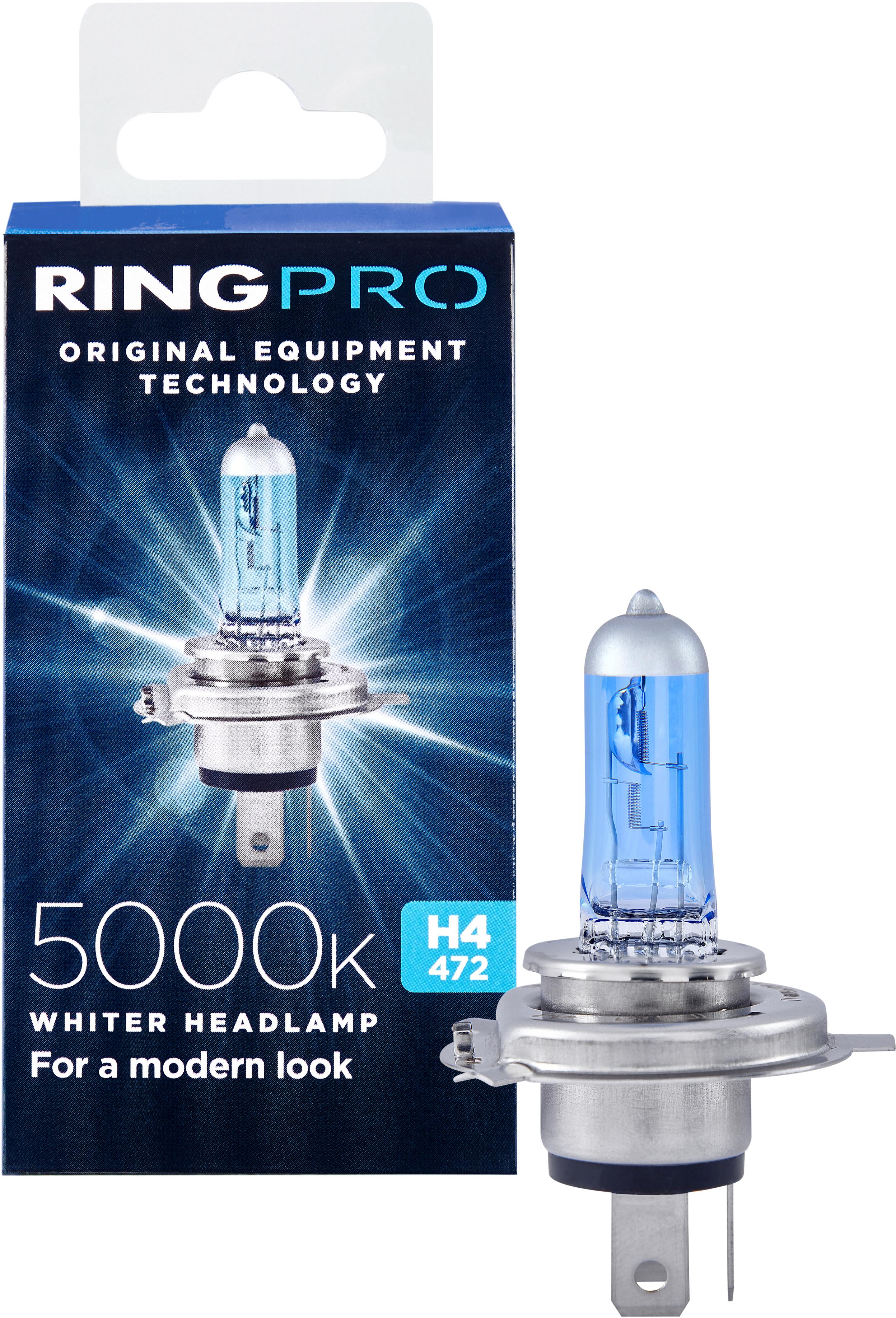 Ring Pro 5000K H4 472 Car Headlight Bulb Single Pack Halfords IE