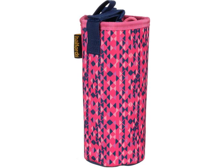 Halfords Insulated Bottle Carrier Navy & Pink Geo