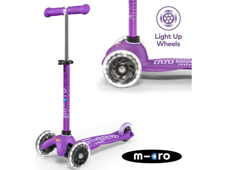 Mini Micro Deluxe LED Wheels Purple Kids Scooter