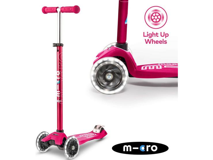 Maxi Micro Deluxe LED Wheels Pink Kids Scooter