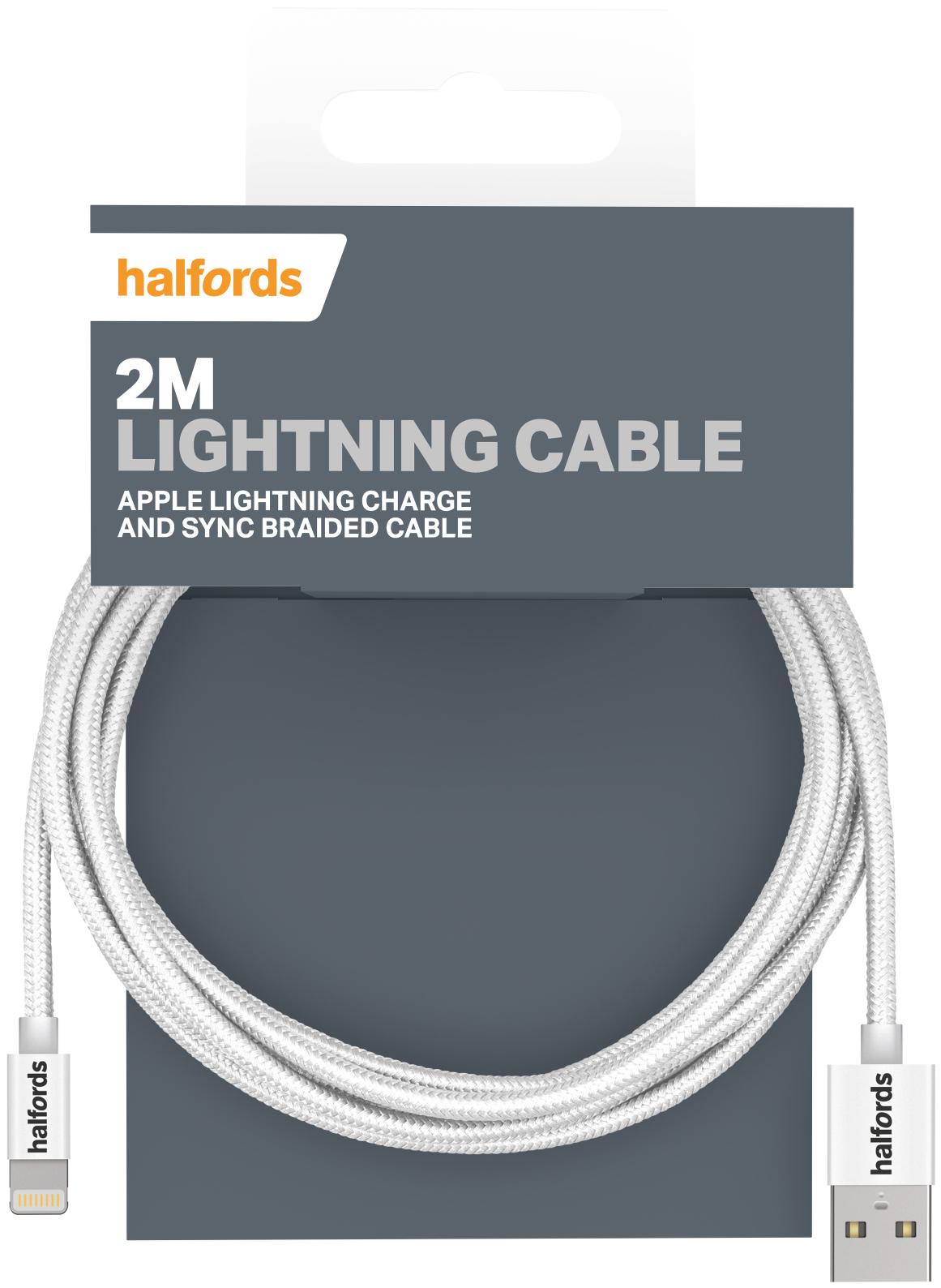 Halfords 2M Lightning Cable White Halfords IE