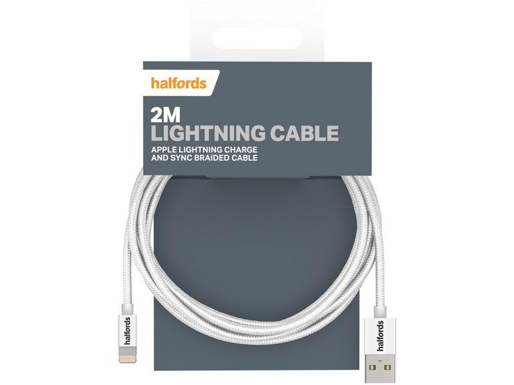 Halfords 2M Lightning Cable White