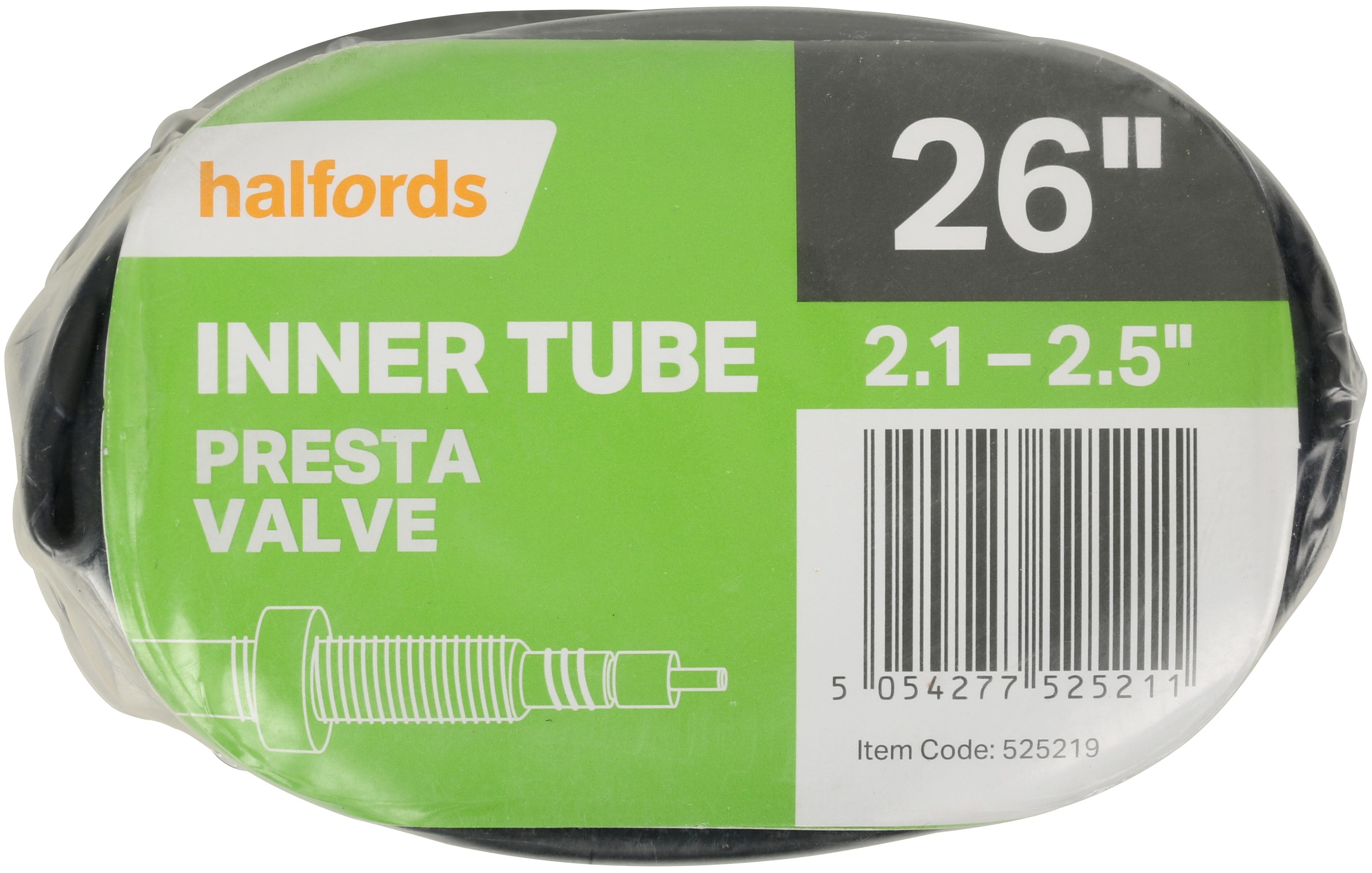 Halfords Bike Inner Tube, 26" x 2.1 2.5", Presta Halfords IE