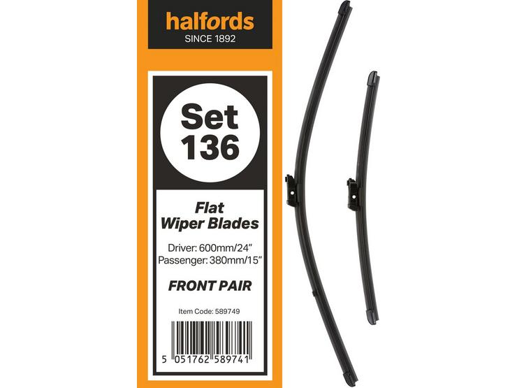 Halfords Flat Wiper Set 136