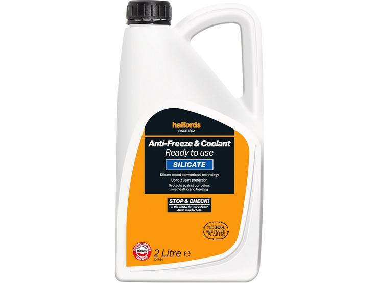 Halfords Silicate Ready Mixed Antifreeze 2L
