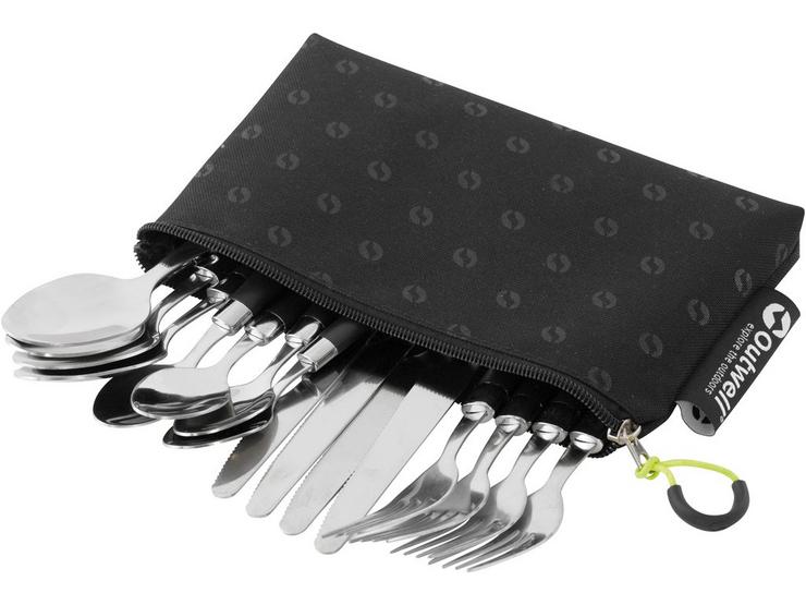 Outwell 4 Person Cutlery set with Pouch - Black