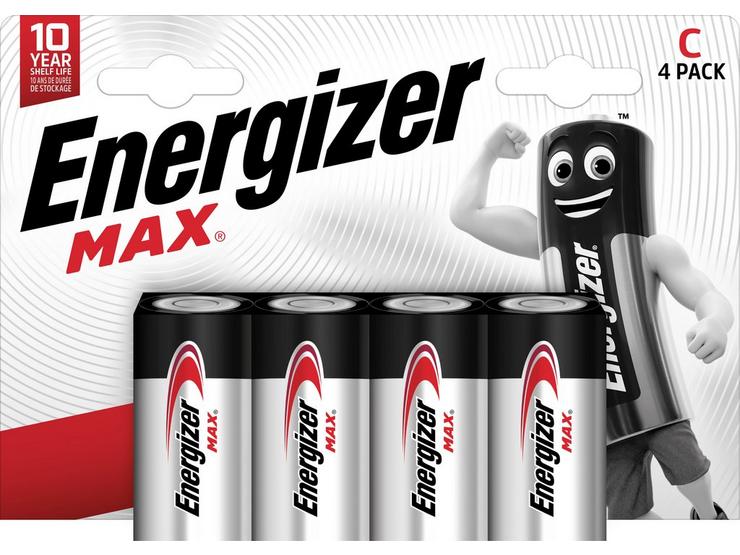 Energizer Max C Batteries, Alkaline, 4 Pack