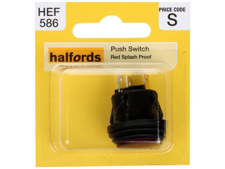 Halfords Push Switch On/Off Splash Proof Red (HEF586)