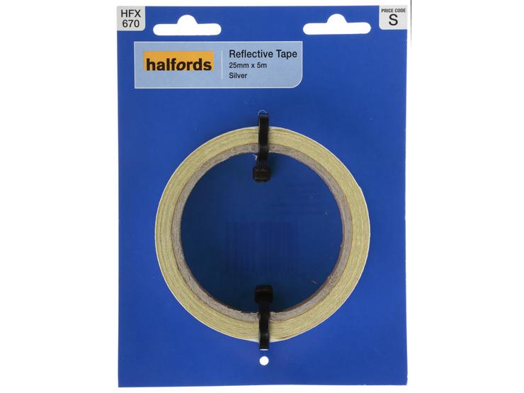 Halfords Reflective Tape Silver 25mm x 5M (HFX670)
