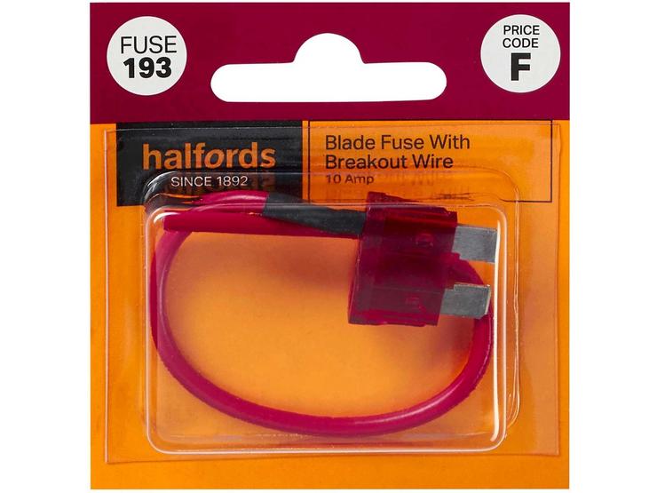 Halfords Blade Fuse + Breakout Wire 10 Amp (FUSE193)