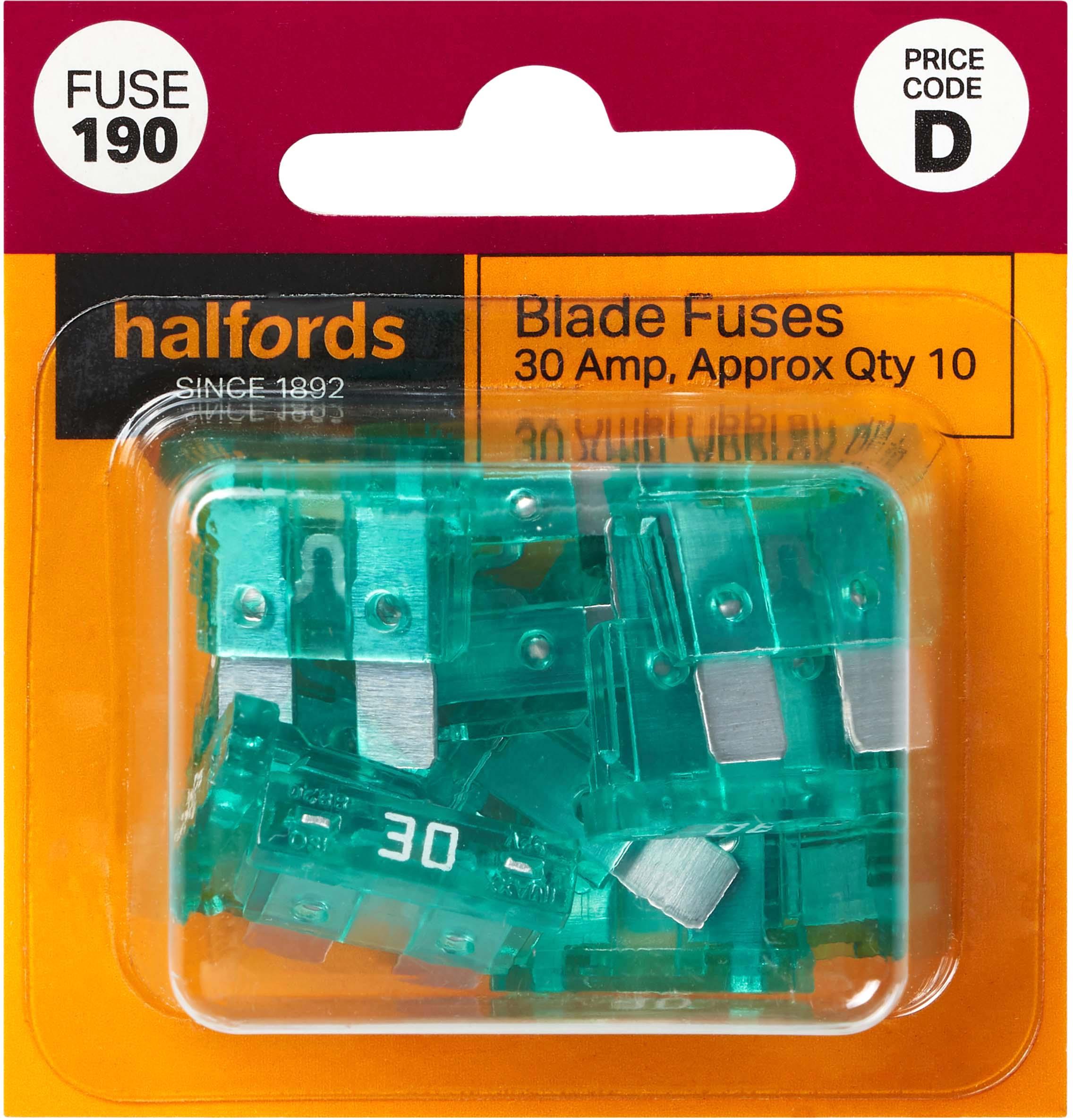 Halfords Blade Fuses 30 Amp (FUSE190) Halfords IE