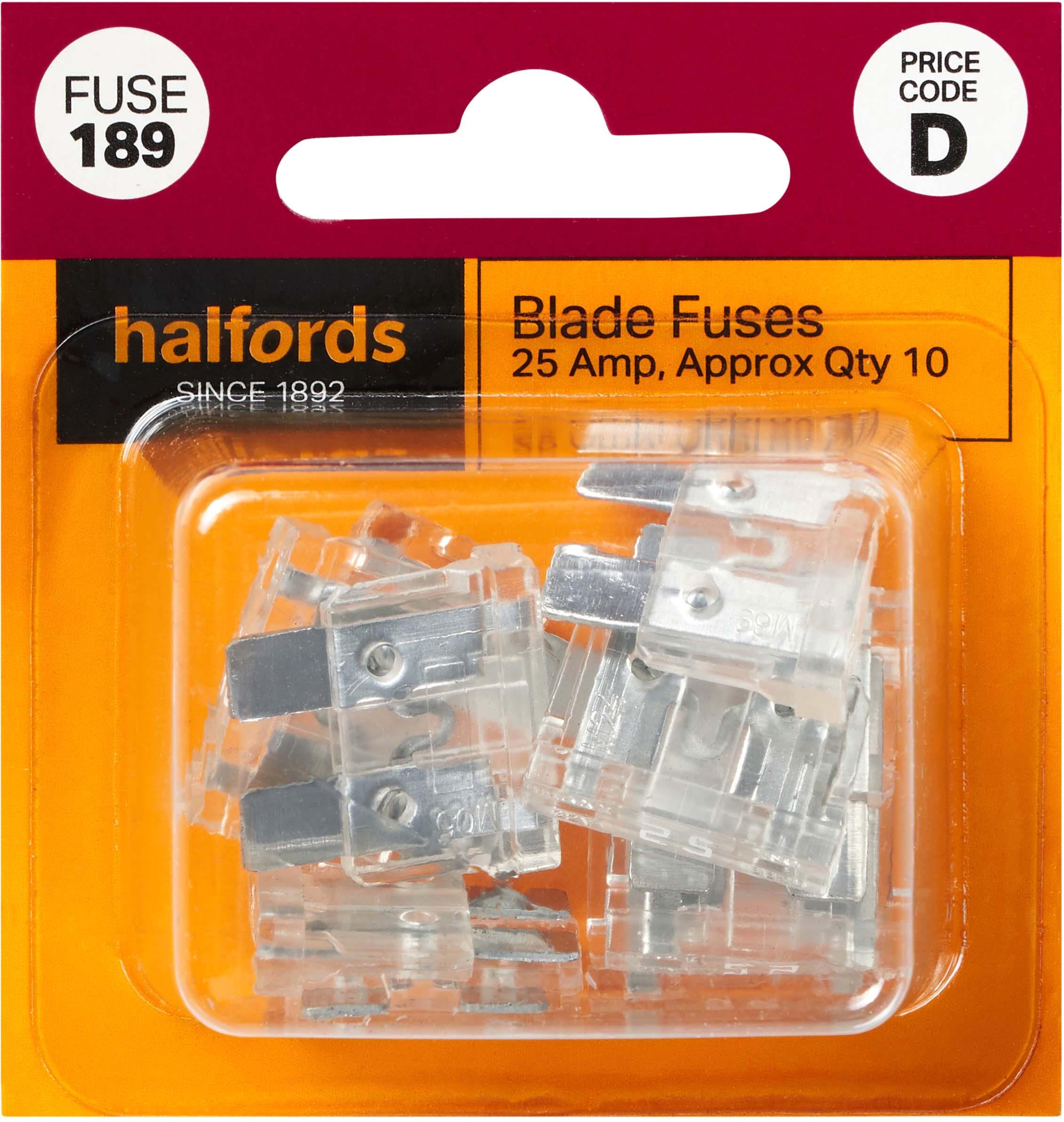 Halfords Blade Fuses 25 Amp (FUSE189) Halfords IE