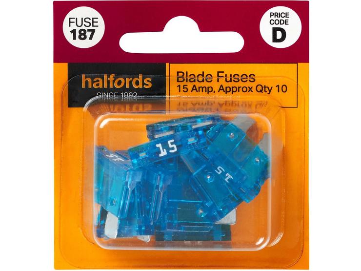 Halfords Blade Fuses 15 Amp (FUSE187)