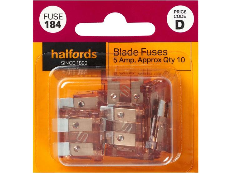 Halfords Blade Fuses 5 Amp (FUSE184)