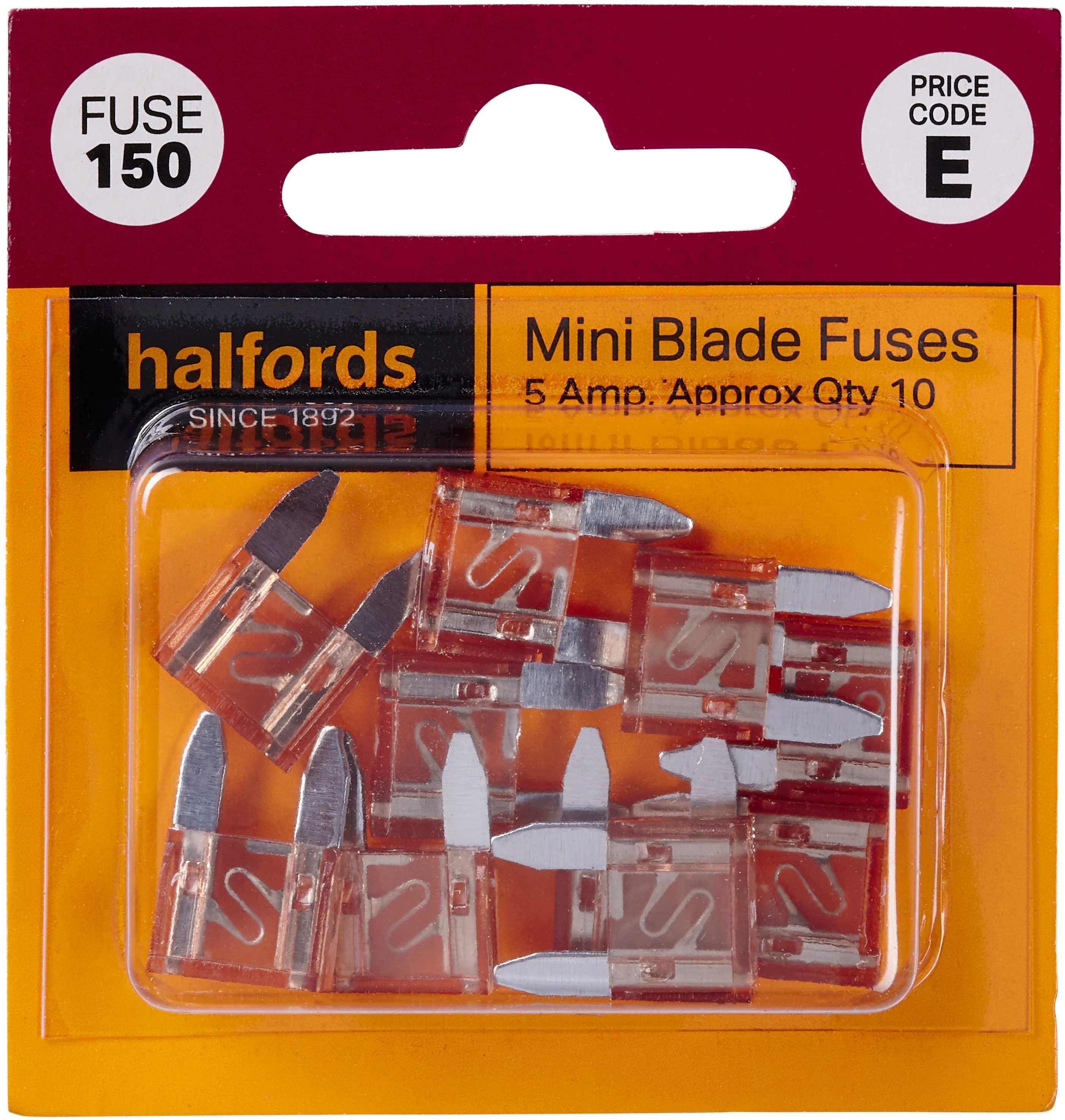 Halfords Mini Blade Fuses 5 Amp (FUSE150) Halfords IE