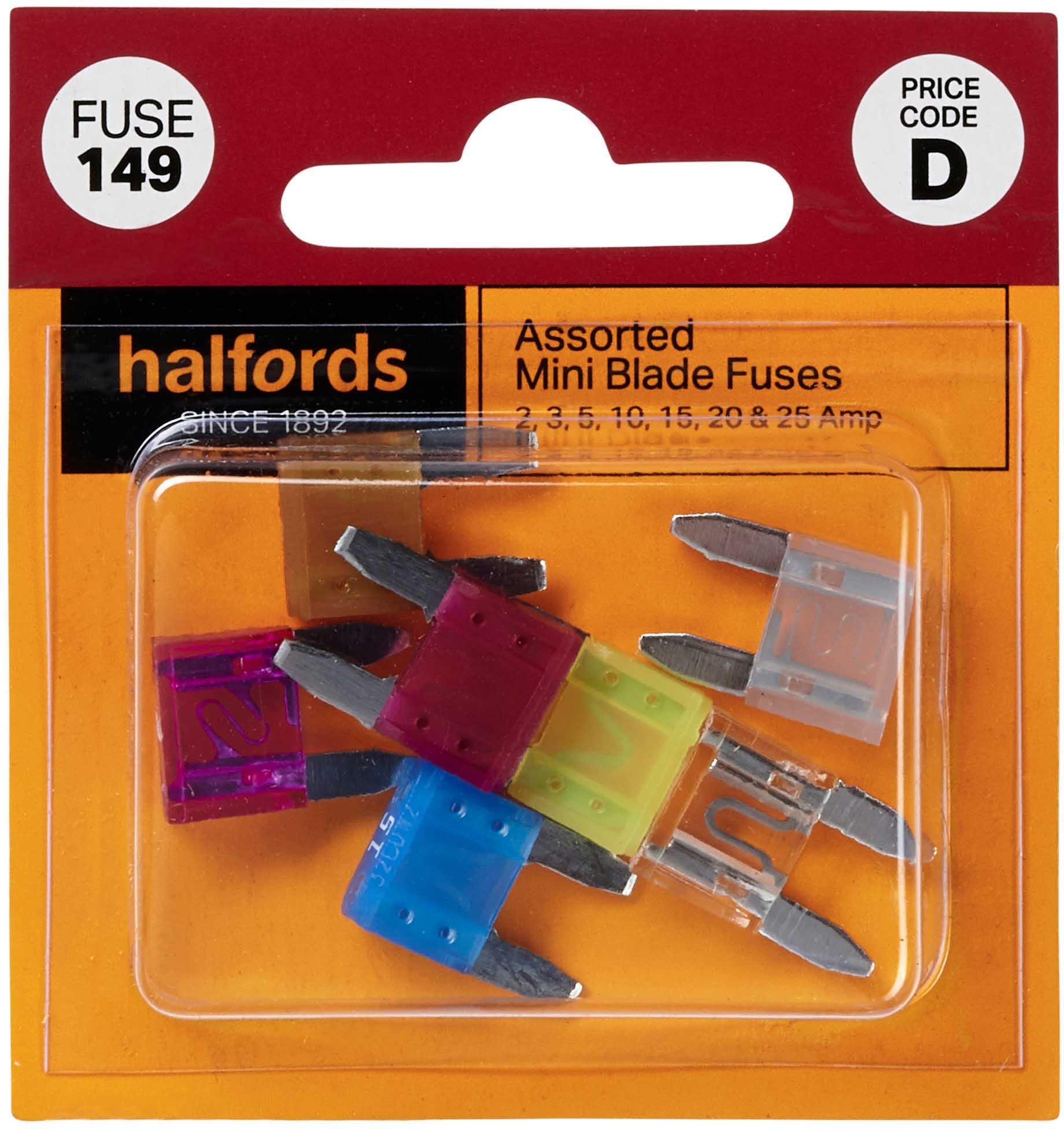 Halfords Assorted Mini Blade Fuses 2>25 AMP (FUSE149) Halfords IE