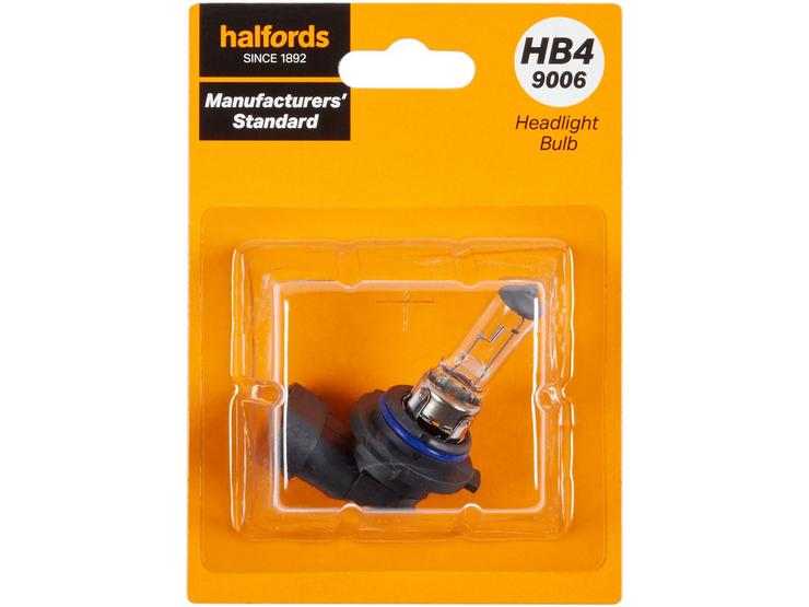 HB4 9006 Car Headlight Bulb Manufacturers Standard Halfords Single Pack