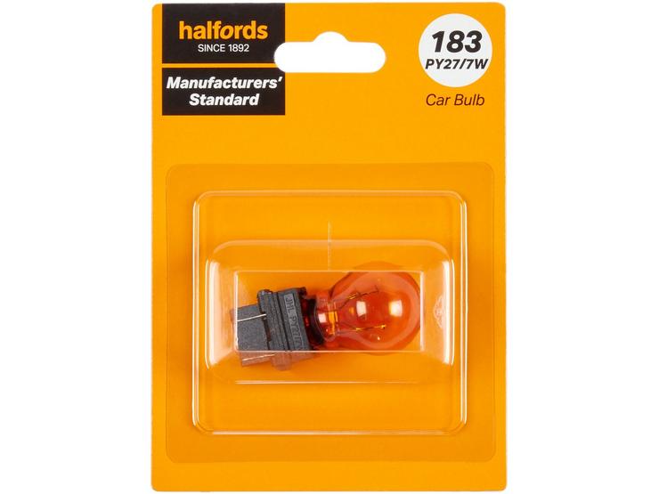 183 PY27/7W Car Bulb Manufacturers Standard Halfords Single Pack