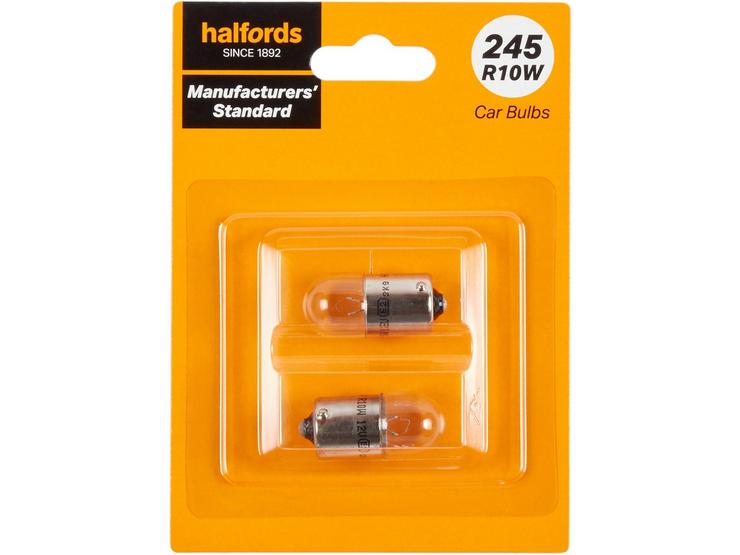 245 R10W Car Bulb Manufacturers Standard Halfords Twin Pack