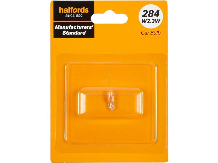 284 W2.3W Car Bulb Manufacturers Standard Halfords Single Pack