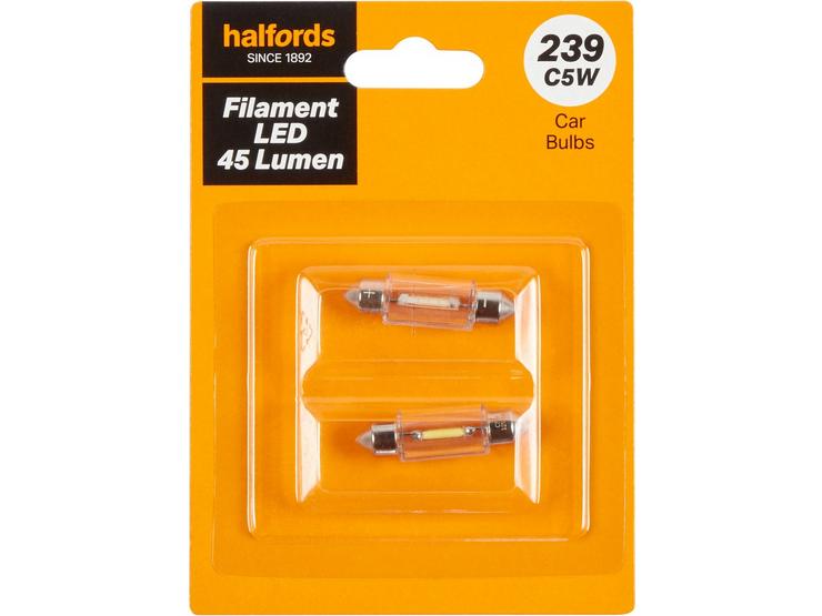 239 LED Car Bulb Halfords Filament Style Twin Pack