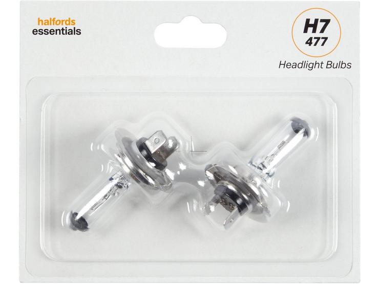 H7 477 Car Headlight Bulb Halfords Essentials Twin Pack