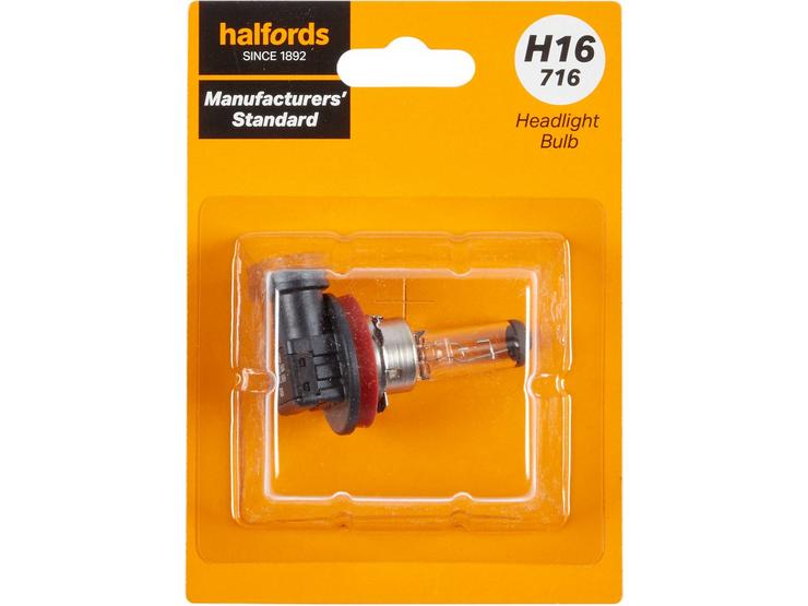 H16 716 Car Headlight Bulb Manufacturers Standard Halfords Single Pack