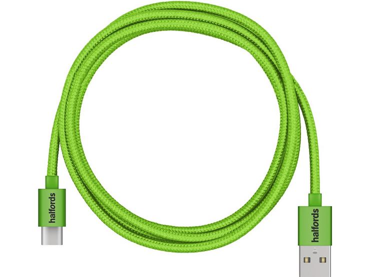 Halfords Type C Cable 1.2m Green