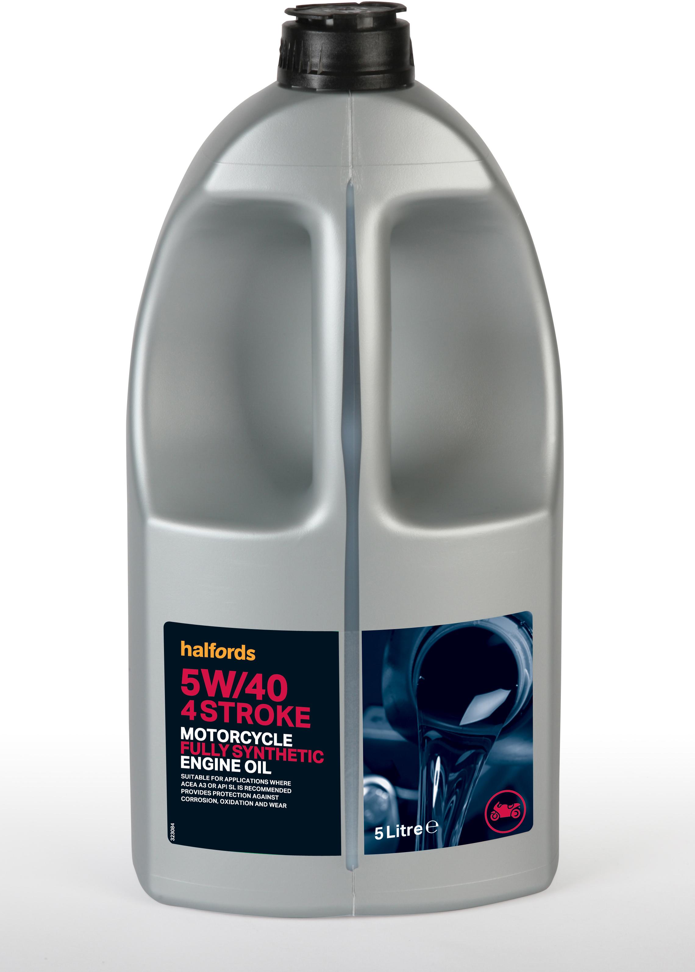 Halfords Motorcycle Engine Oil Fully Synthetic 5W/40 5ltr Halfords IE