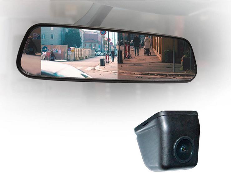 Motormax Premium Universal Mirror Monitor & Camera Kit with 110° Viewing Angle