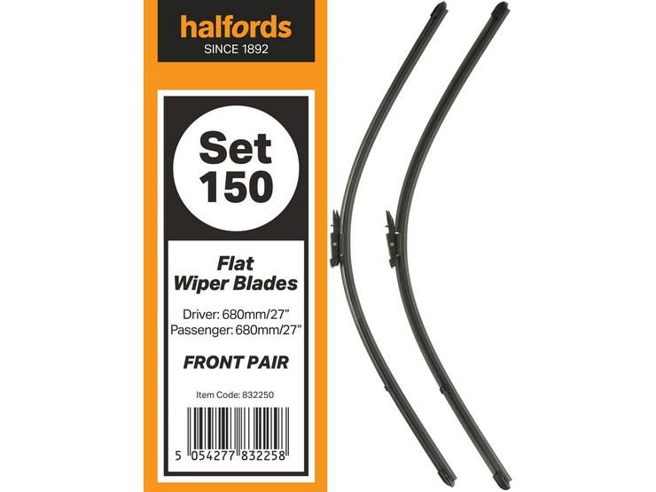 Halfords Flat Wiper Set 150 - Front Pair