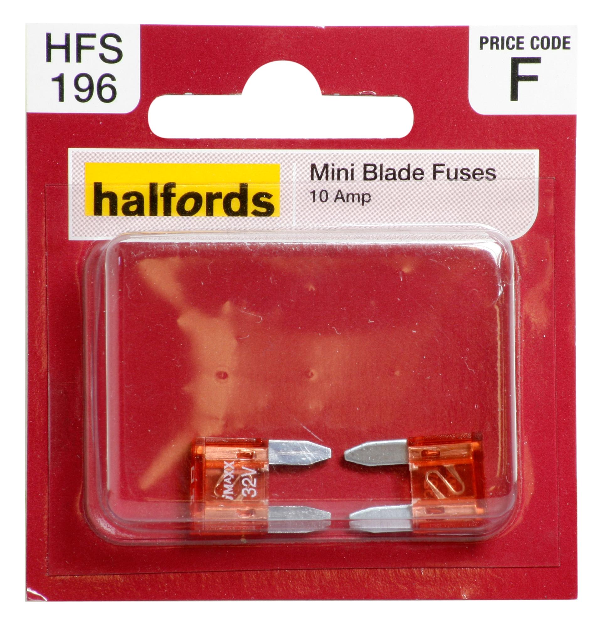 Halfords Mini Blade Fuses 10 Amp (HFS196) Halfords IE