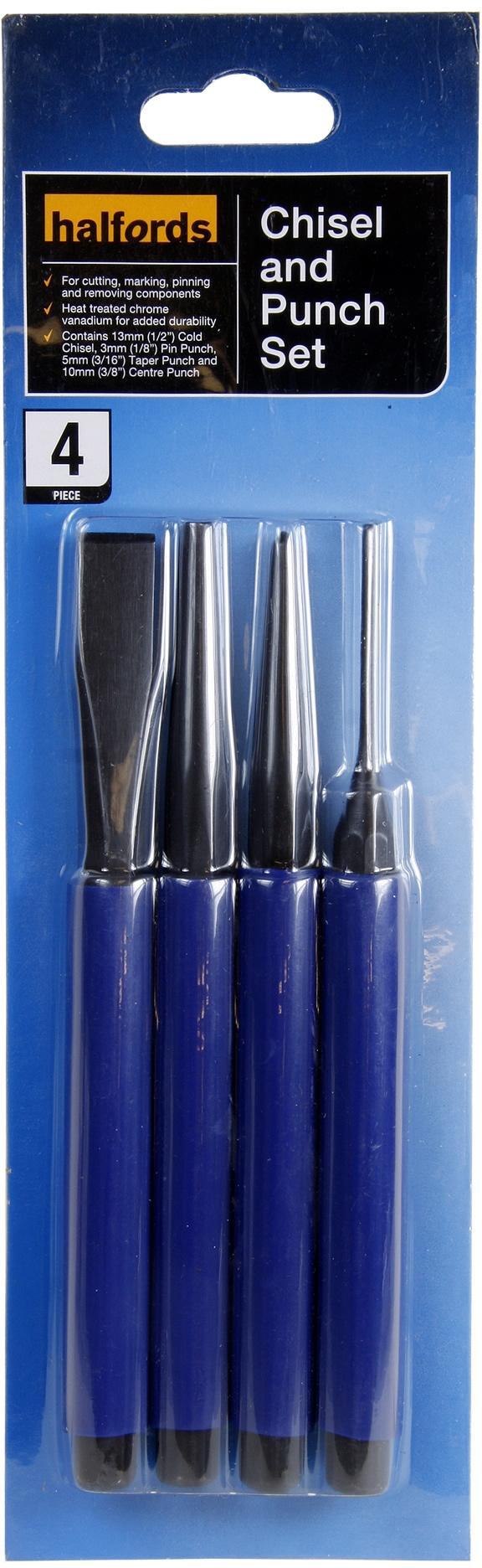 Halfords 4 piece Chisel & Punch Set Halfords IE
