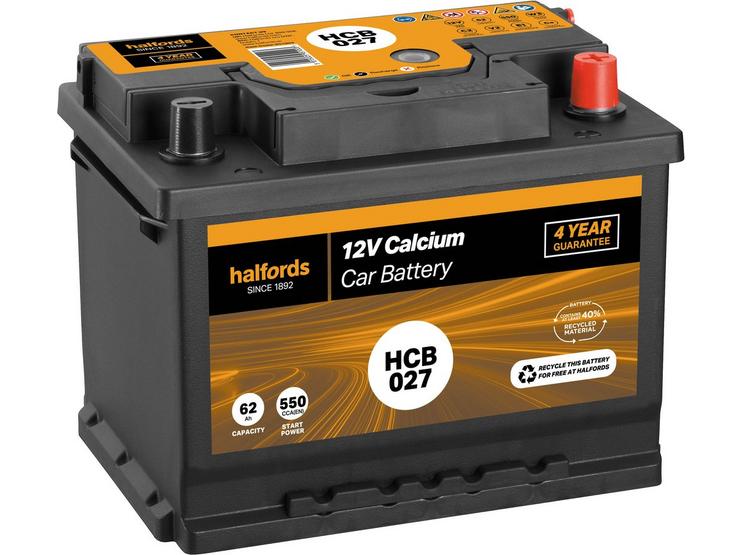 Halfords HCB013/HCB027 Lead Acid 12V Car Battery 4 year Guarantee