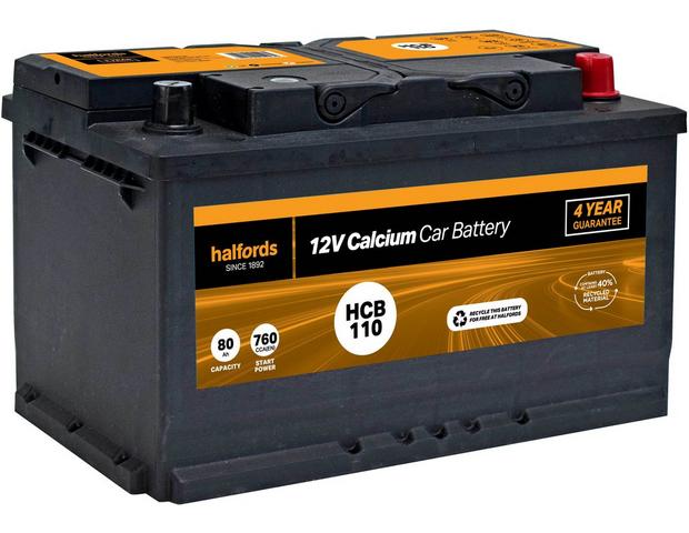 Halfords HB110/HCB110 Lead Acid 12V Car Battery 4 year Guarantee