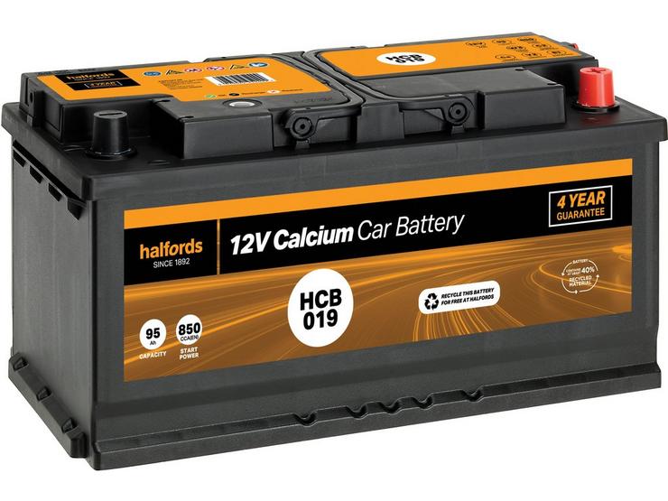 Halfords HB019/HCB109 Lead Acid 12V Car Battery 4 Year Guarantee