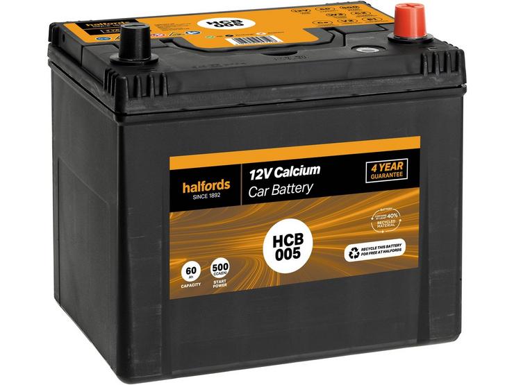 Halfords HB005/HCB005 Lead Acid 12V Car Battery 4 Year Guarantee